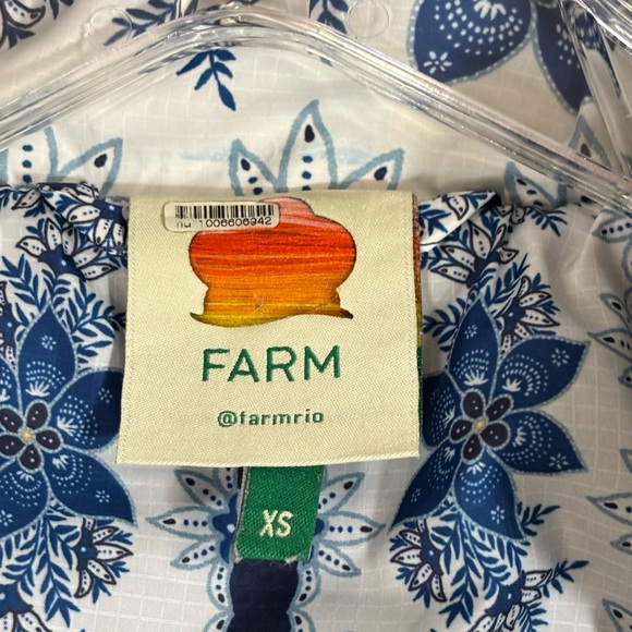 Farm Rio Blue Palms Windbreaker jacket - Picture 3 of 10
